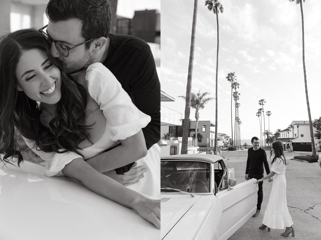 Orange County Couples Photos with Convertible Car Photographed by Nicole Kirshner