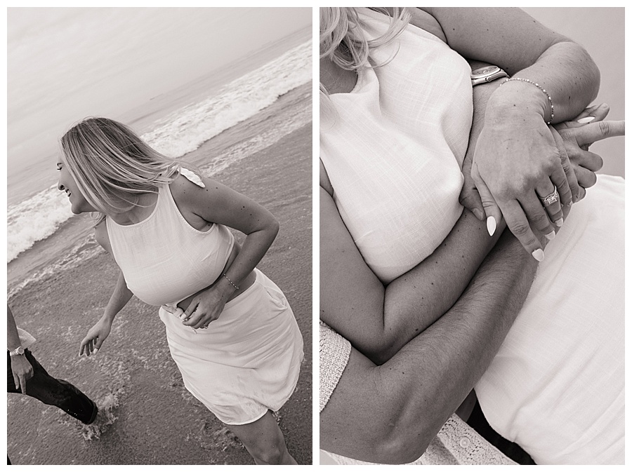 Candid engagement photo in Huntington Beach newport beach