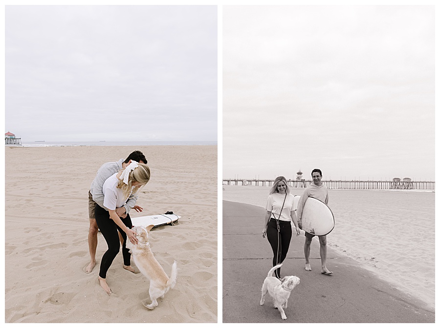 Candid engagement photo in Huntington Beach newport beach
